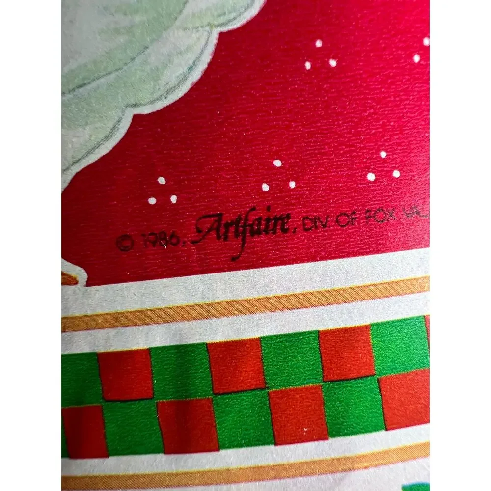 Country Geese teddy bears Vintage 80s Holiday Christmas gift wrapping paper